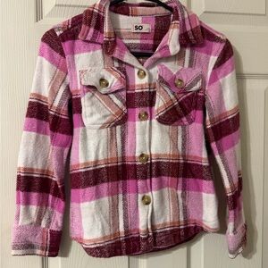 SO Pink and White Plaid shacket